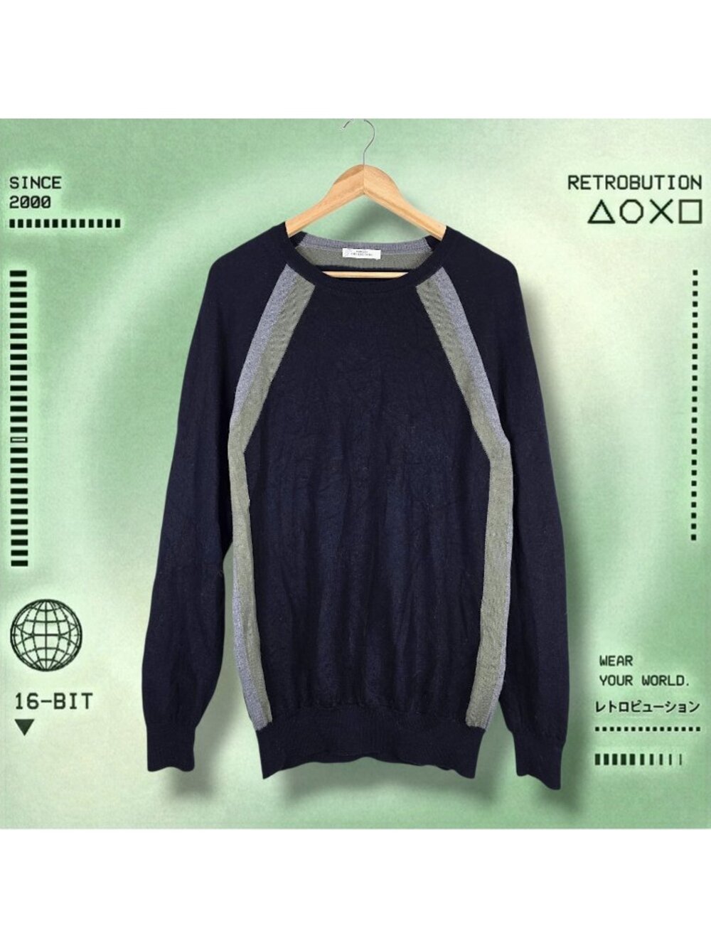 Versace Collection Merino Wool Light Knit Sweater Blue Size M